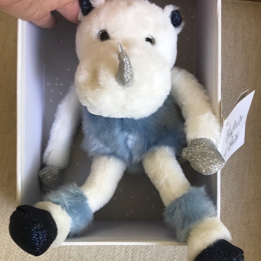 NWT in box Histoire d'Ours Plush 13” Rhino Paris France - Picture 4 of 5